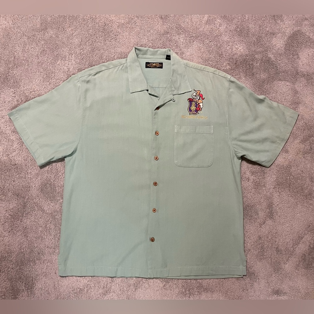 Vintage Royal Court Of Jesters Baltimore Court 82 Silk Polo Shirt Mens XL